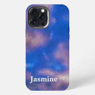 Plain Handwritten Own Name Blue Sky Clouds iPhone 13 Pro Max Case
