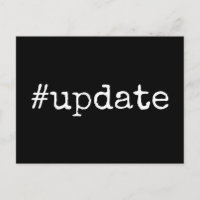 Plain Hashtag Update Postponed Wedding on Black