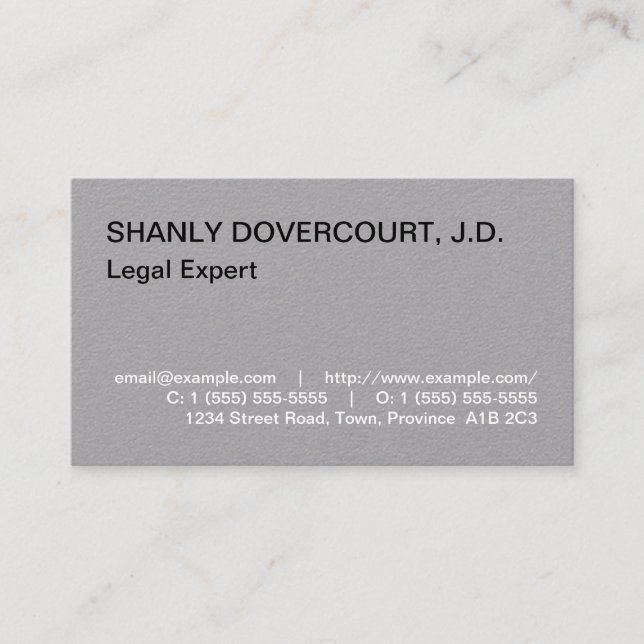 Plain, Humble Law Professional Business Card (Front)