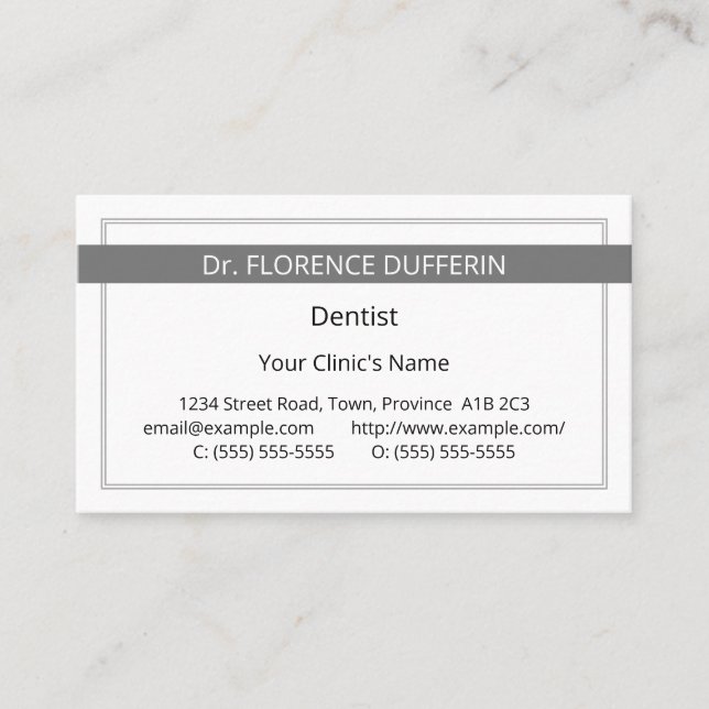 Plain & Humble Medical Professional Business Card (Front)