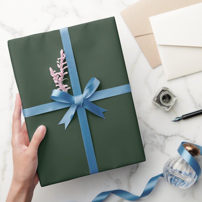 Plain Hunter Green Colour Shade Tone Wrapping Paper (Gifting)