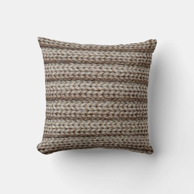 Plain knitted fabric, brown texture. cushion (Front)