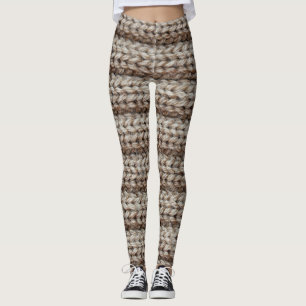 Plain knitted fabric, brown texture. leggings