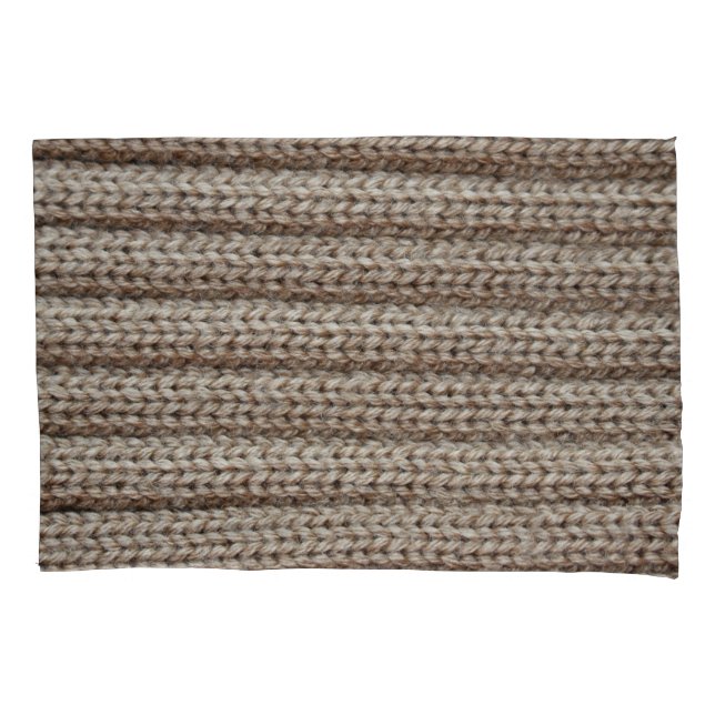 Plain knitted fabric, brown texture. pillowcase (Front)