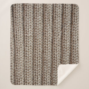 Plain knitted fabric, brown texture. sherpa blanket