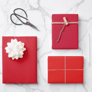 Plain Lava Liverpool Lust Red Shades 3 Tones Wrapping Paper Sheet