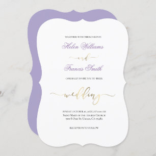 plain lavender wedding invitation