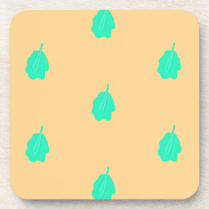Plain leaves set design Hard plastic coaster
