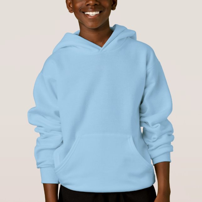 Plain Light Blue Kid's Hoodie (Front)