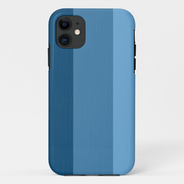 Plain Light Sky Blue and  Steel Blue Stripes Case-Mate iPhone Case (Back)