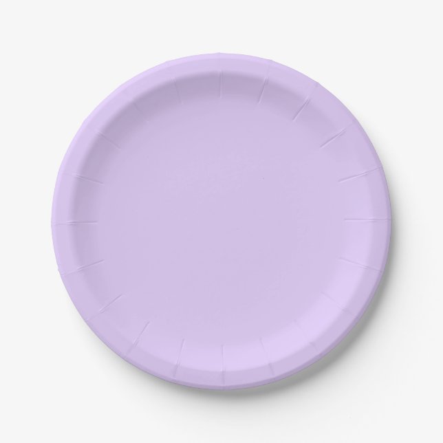 Plain Lilac Background Paper Plate (Front)