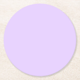 Plain Lilac Background Round Paper Coaster