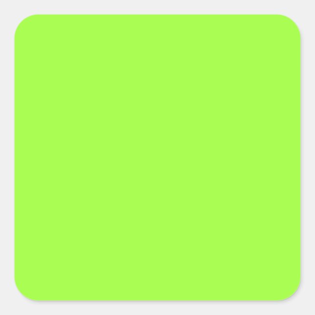Plain Lime Green Background. Square Sticker (Front)