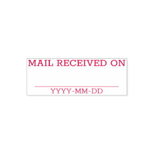 Plain "MAIL RECEIVED ON" Rubber Stamp