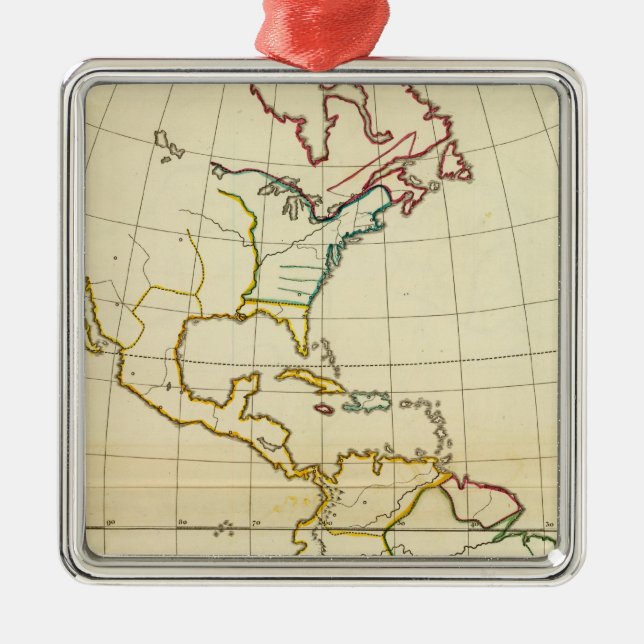 Plain map America Metal Ornament (Front)