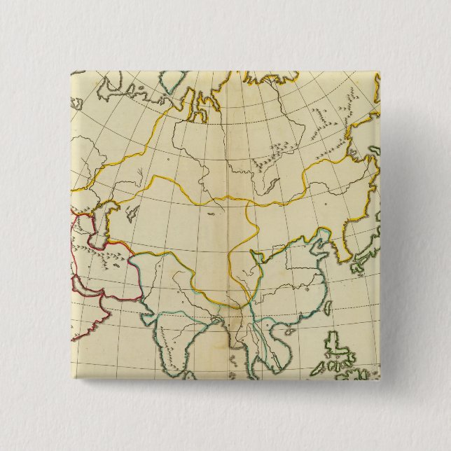 Plain map Asia 15 Cm Square Badge (Front)