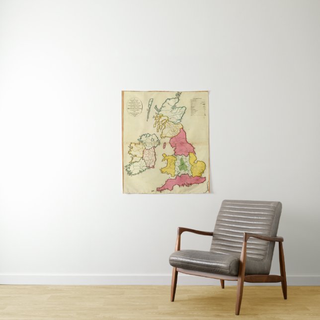 Plain map British Islands Tapestry (In Situ)