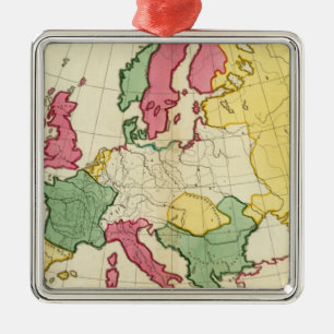 Plain map Europe Metal Ornament