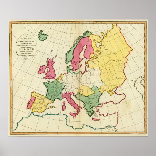 Plain map Europe Poster (Front)
