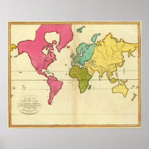 Plain map World Poster