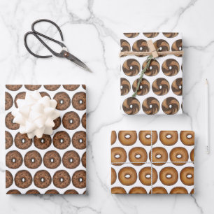 Plain Marble Rye Cinnamon Raisin Bagel Breakfast Wrapping Paper Sheet