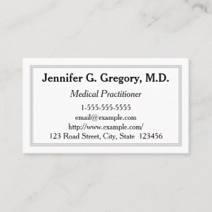 Plain Medical Practitioner Business Card