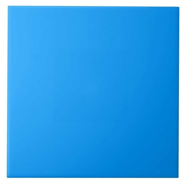 Plain medium blue ceramic tile (Front)