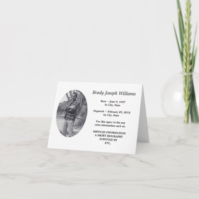 plain memoriam card (Front)