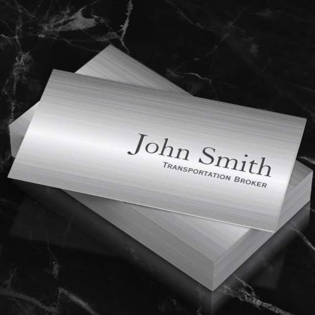 Plain Metal Transportation Broker Business Card (Creator Uploaded)
