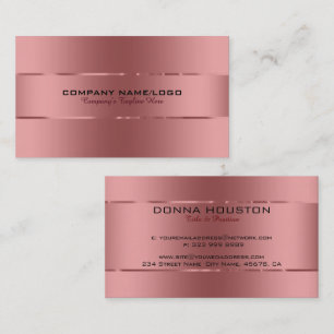 Plain Metallic Copper Background Stainless Steel Business Card