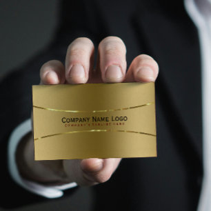 Plain Metallic Faux Gold Stainless Steel Look Business Card