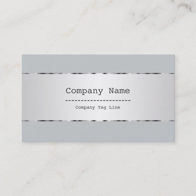 Plain Metallic Silver Design Stainless Steel Look Business Card (Front)