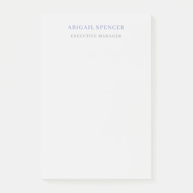 Plain Minimal Professional  Post-it Notes (Front)