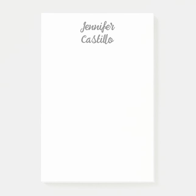 Plain Minimalist Classical Calligraphy Name Post-it Notes (Front)