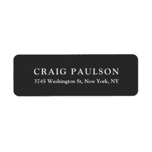 Plain Minimalist Elegant Classical Dark Grey Return Address Label