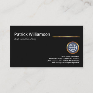 Plain Minimalist Gold Line CEO Startup Business Card