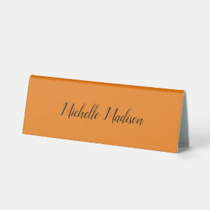 Plain Minimalist Handwriting Calligraphy Orange