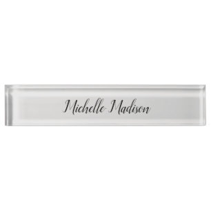 Plain Minimalist Modern Handwriting Calligraphy Nameplate