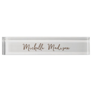 Plain Minimalist Modern Handwriting Calligraphy Nameplate