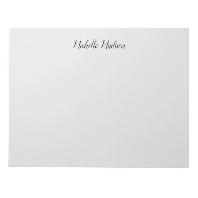 Plain Minimalist Modern Handwriting Calligraphy Notepad (Front)