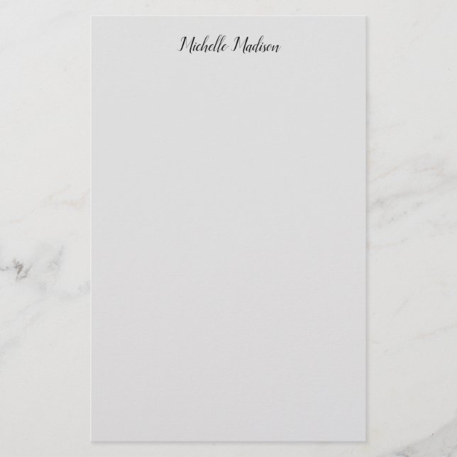 Plain Minimalist Modern Handwriting Calligraphy Stationery (Front)