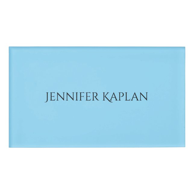 Plain Minimalist Professional Modern Name Tag (Front)