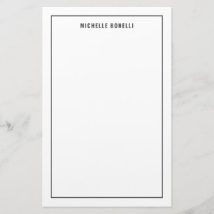 Plain Minimalist Professional Modern Stationery