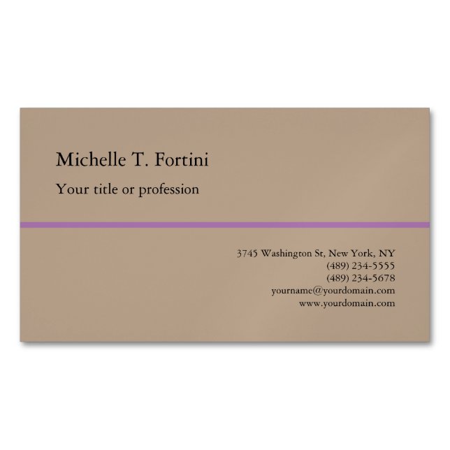 Plain Minimalist Simple Modern Magnetic Business Card (Front)