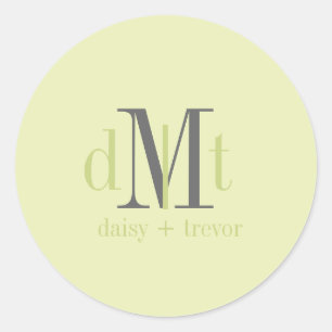 Plain Mint + Graphite Monogram stickers