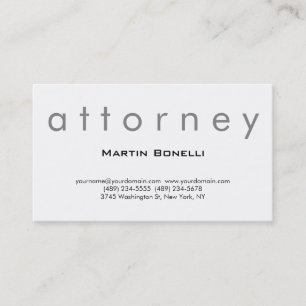 Plain Modern Attorney at Law Business Card