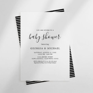Plain Modern Baby Shower Invitations