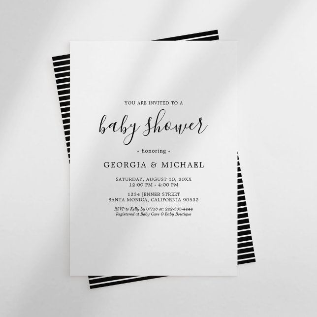 Plain Modern Baby Shower Invitations (Creator Uploaded)