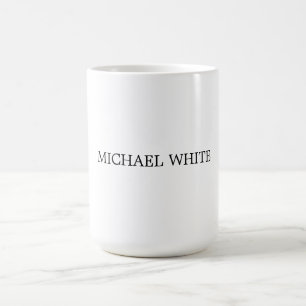Plain Modern Black & White Minimalist Coffee Mug