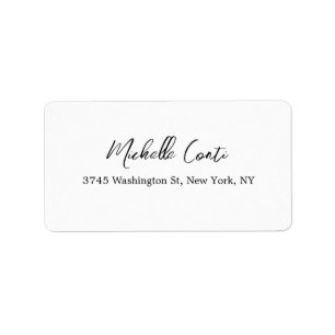 Plain Modern Black & White Minimalist  Label